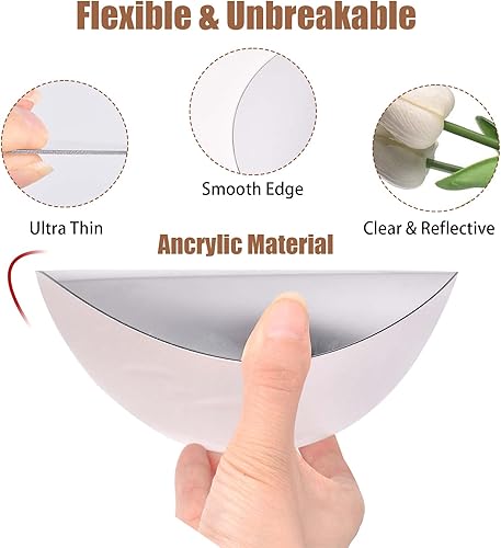 Miniatura 2 de CEYAZYE Espejo de pared, azulejos de espejo circular autoadhesivos, 32 piezas de espejo acrílico para pared, calcomanías de pared extraíbles para