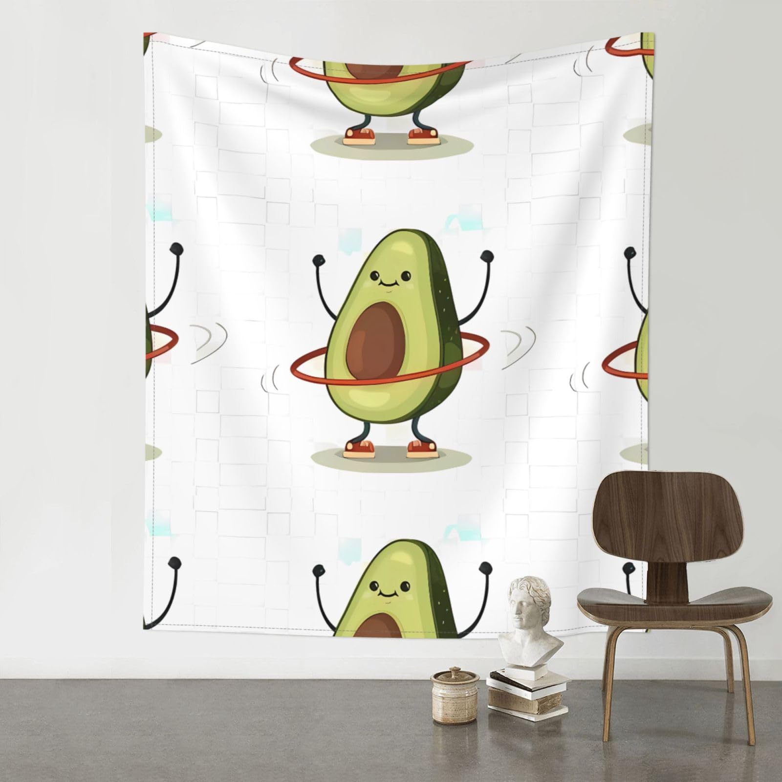 YYHWHJDE Cute Avocado Prints Wall Tapestry 60x51in - High-Grade Polyester Throw Blanket for Bedroom, Dorm, Beach & Picnic Decor