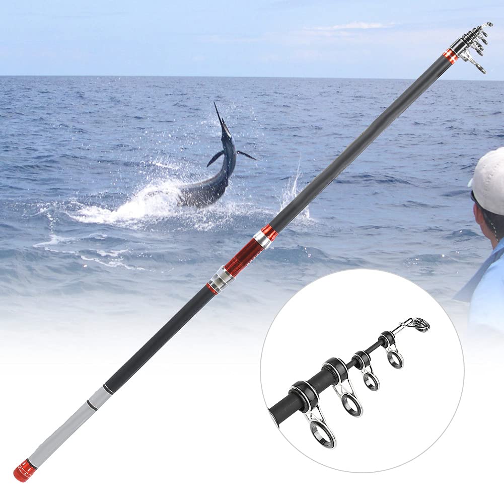 Canna da Pesca in Carbonio Telescopica Portatile Long Shot per Oceani Spiagge Fiumi 4,5 M 5,4 M