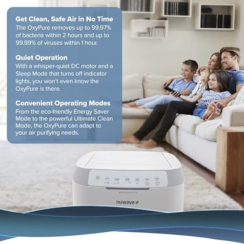 Nuwave Oxypure Zero Smart Air Purifier, Zero Waste & Zero Filter Replacements, Large Area Up To 2,002 Sq. Ft. Adjusts 6 Fan Speeds For Optimal Purification, Washable & Reusable Filters #TOP2