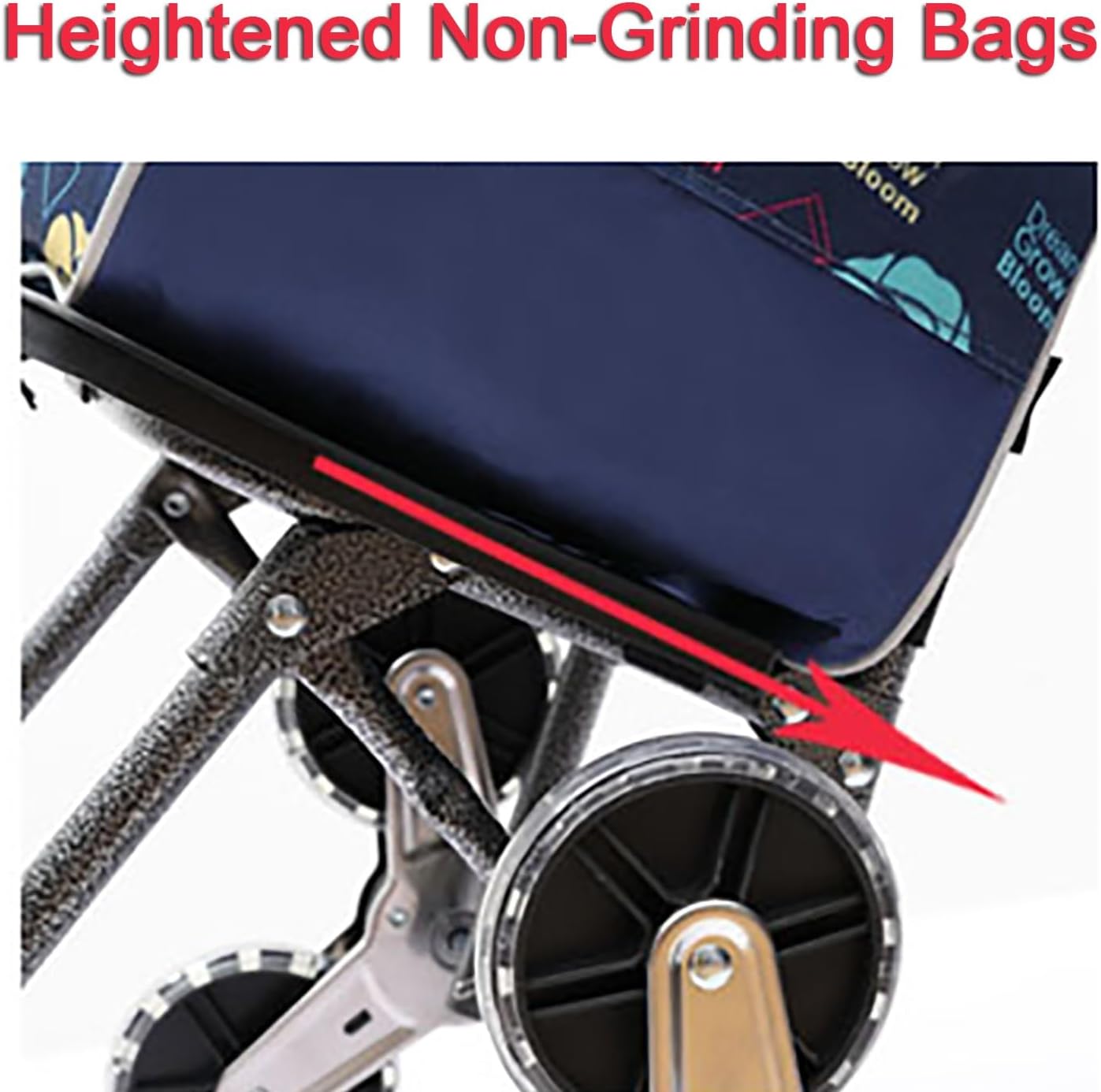 Hand Truck, Moving Cart With Wheels, Collapsible Grocery Cart，with Removable Bag And Rolling Personal Trolley,Standard (Color : Blue Strips)