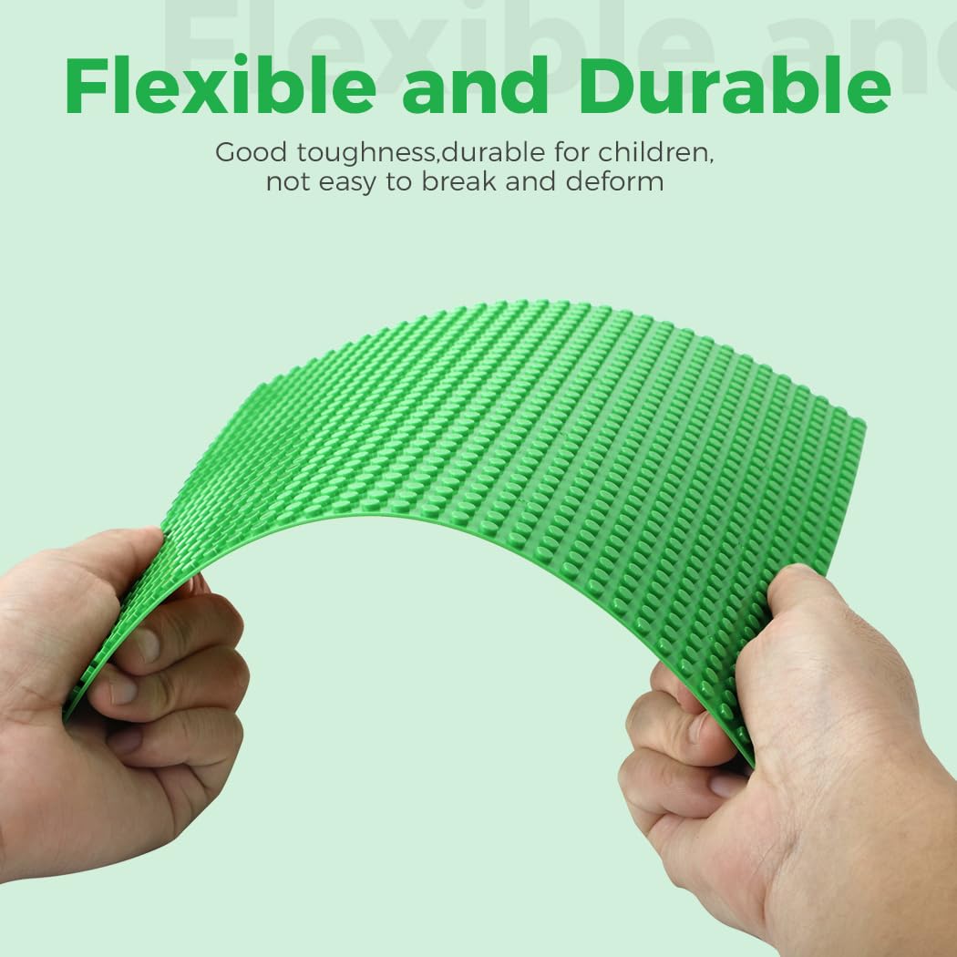 Classic Baseplates Building Plates-8 Pack 10" x 10" Building Boards,100% Compatible with All Major Brands and Activity Table, Creative Platforms Mats for Toy Bricks,Multicolored