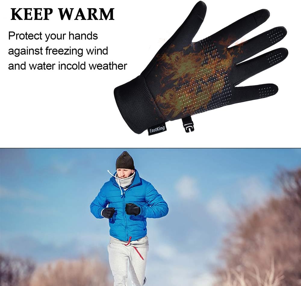 EastKing Lightweight Winter Gloves for Men Women, Warm Water Resistant Touch Screen Gloves for Walking,Riding,Cycling,Running and Driving