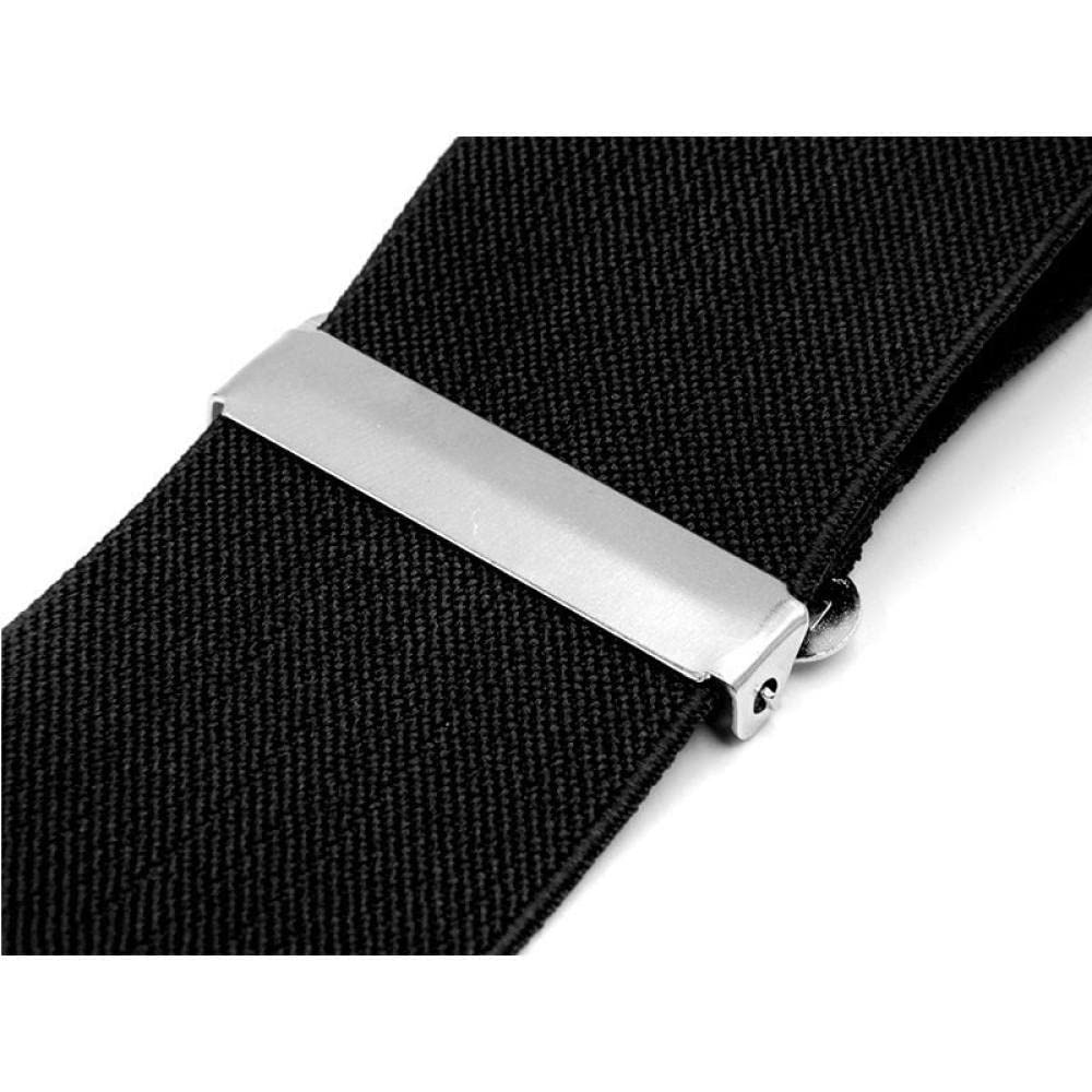 OIFAODAO， Szelki Regulowane szelki Mocne 3 zapięcia Męski pasek Wesele ，Szelki męskie(Black)