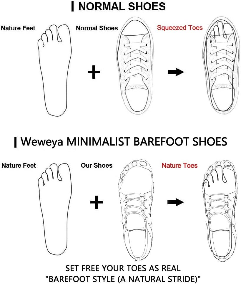 Weweya Barefoot Shoes Men Minimalist Running Cross Training Shoe
