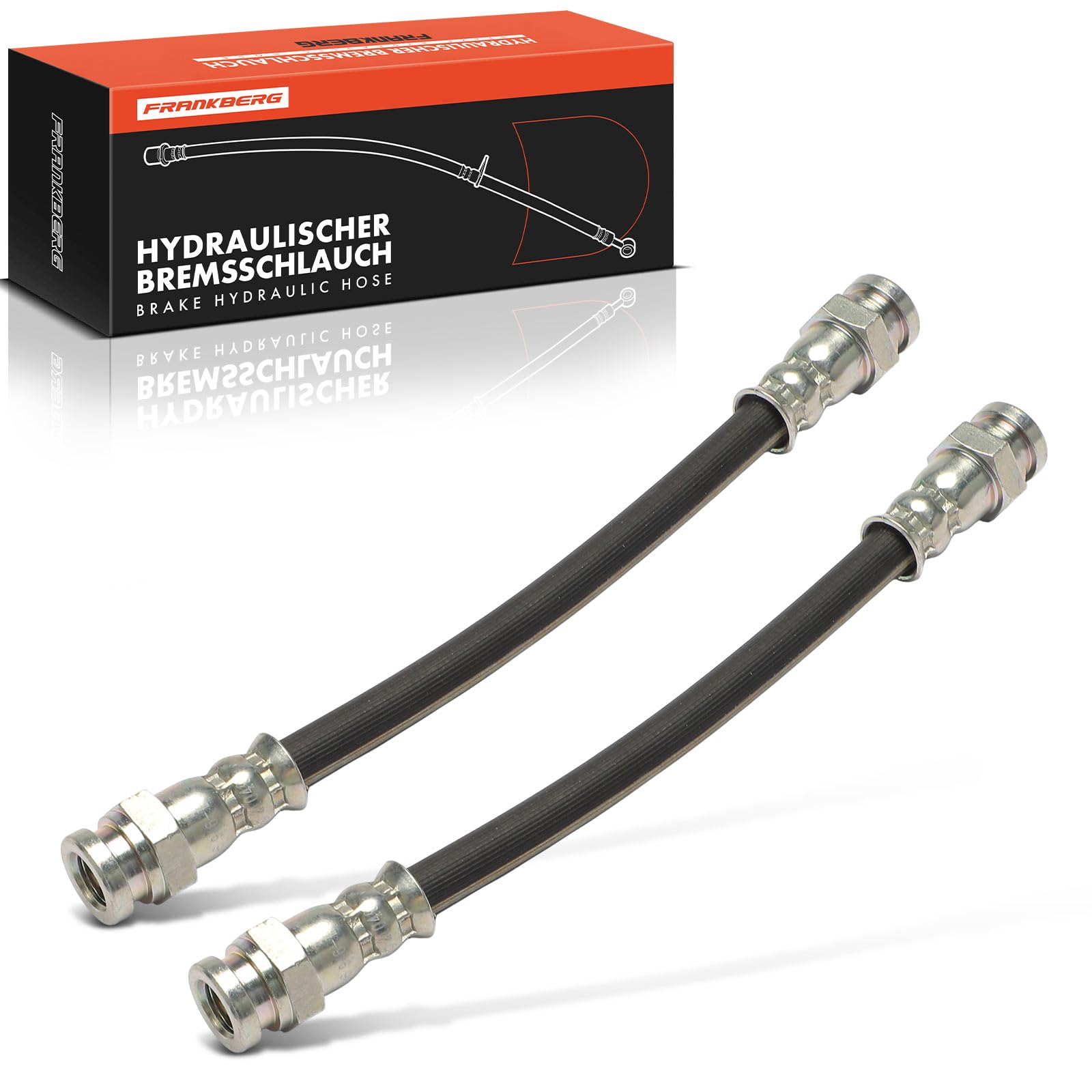 Frankberg 2x Bremsschlauch Bremsschläuche Hinten 189 mm Kompatibel mit 500 312 KA RU8 Panda 169 Panda Van 312 519 500C/595C/695C Replace# 2206946