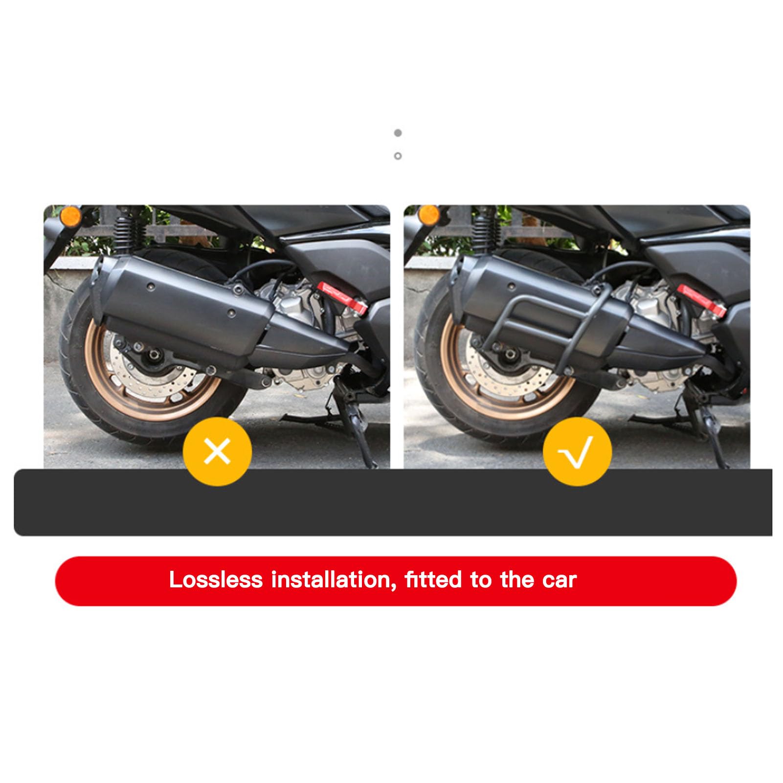 Gmole Osłony Silnika Autostradowego, Osłona Rury Wydechowej Motocykla, Osłona Rury Wydechowej Motocykla, Wytrzymały żelazny Ochraniacz Zderzaka do XMAX300 2020 do 2024