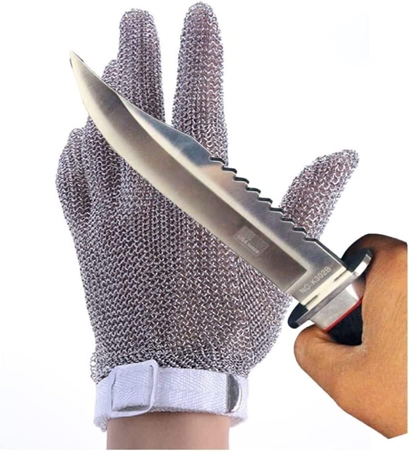 Guantes resistentes a cortes de acero inoxidable con eslabones de alta densidad