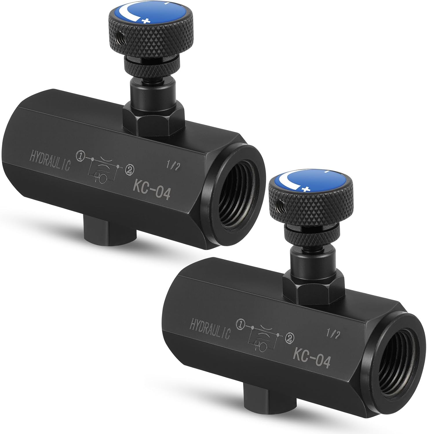 2 Pcs Hydraulic Flow Control Valve KC-03 3/8" NPT Threaded Throttle Check Valve 3000PSI Carbon Steel Hydraulic