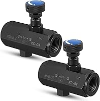Grinsvalley KC-04 Hydraulic Flow Control Valve 1/2" NPT Throttle Check 3000 PSI Carbon Steel - 2 Pack