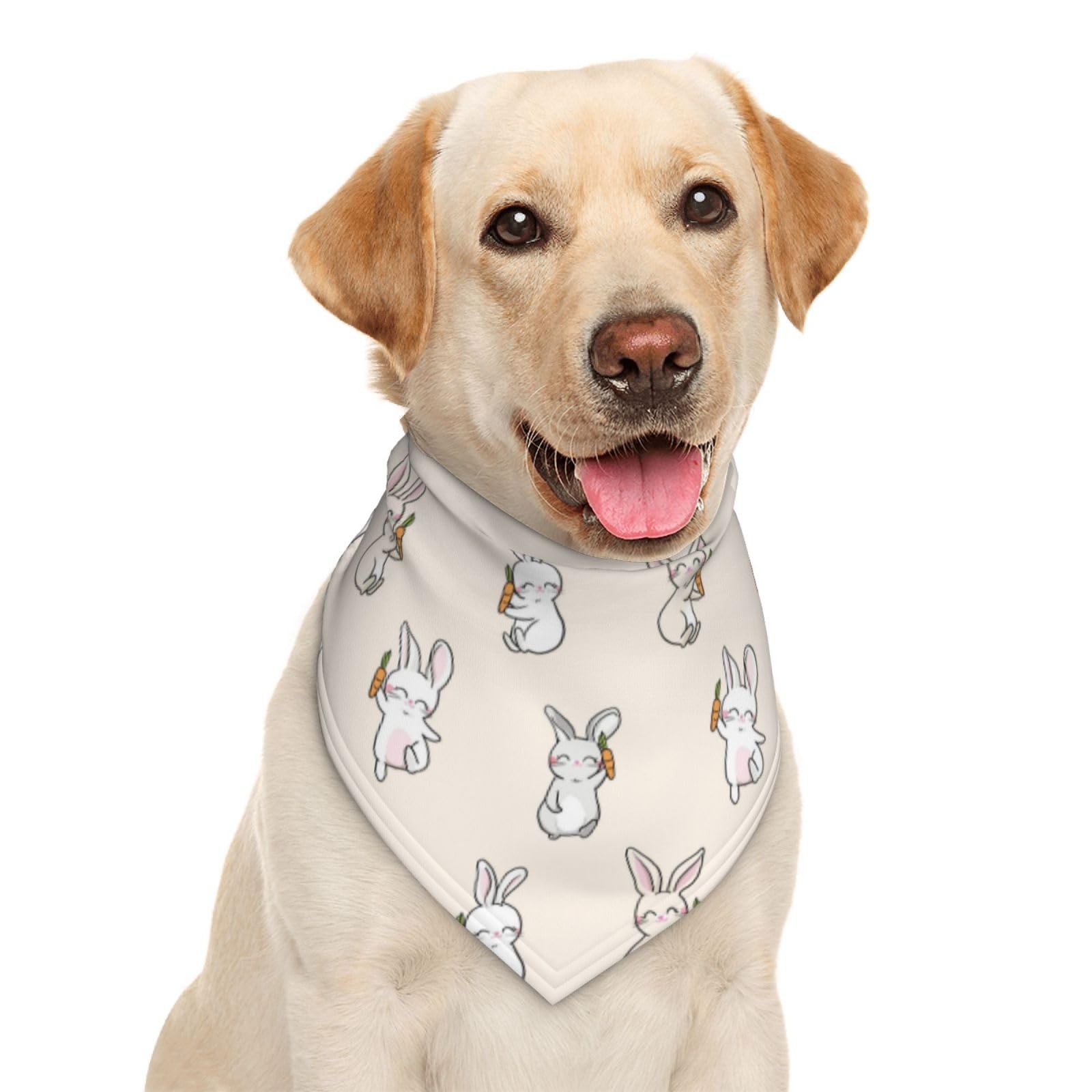 Happy Easter Cartoon Bunny Carrot Dog Bandana Scarf Triangle Bibs Pet Accessories Cat Kerchief