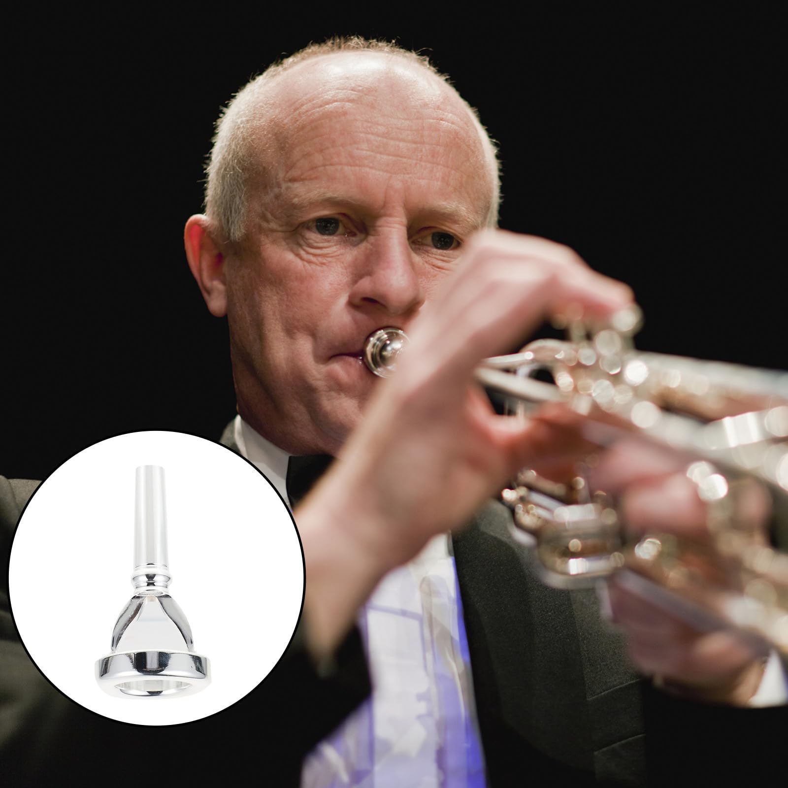 Embouchure pour Trompette en Laiton Plaqué Argenté, Surface Lisse et Sûre, Accessoire Indispensable pour Musiciens Professionnels et Étudiants