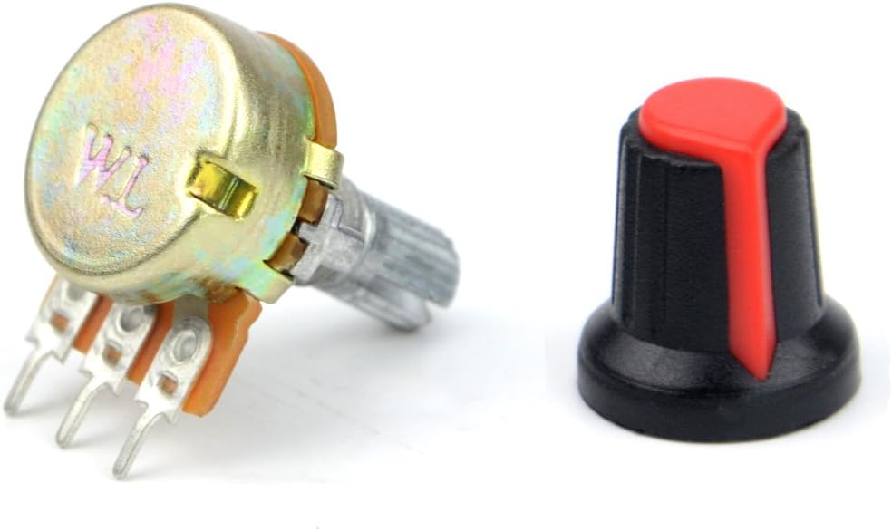 WMYCONGCONG 20 PCS B10K 10K Ohm Knurled Shaft Linear Rotary Taper Potentiometer with Cap Kit (B10K) - Image 5