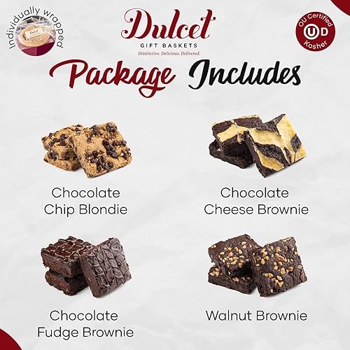 Miniatura 5 de Dulcet Gift Baskets Paquete surtido de brownie de chocolate con dulce de azúcar en forma de feliz cumpleaños, aperitivos recién horneados deliciosos