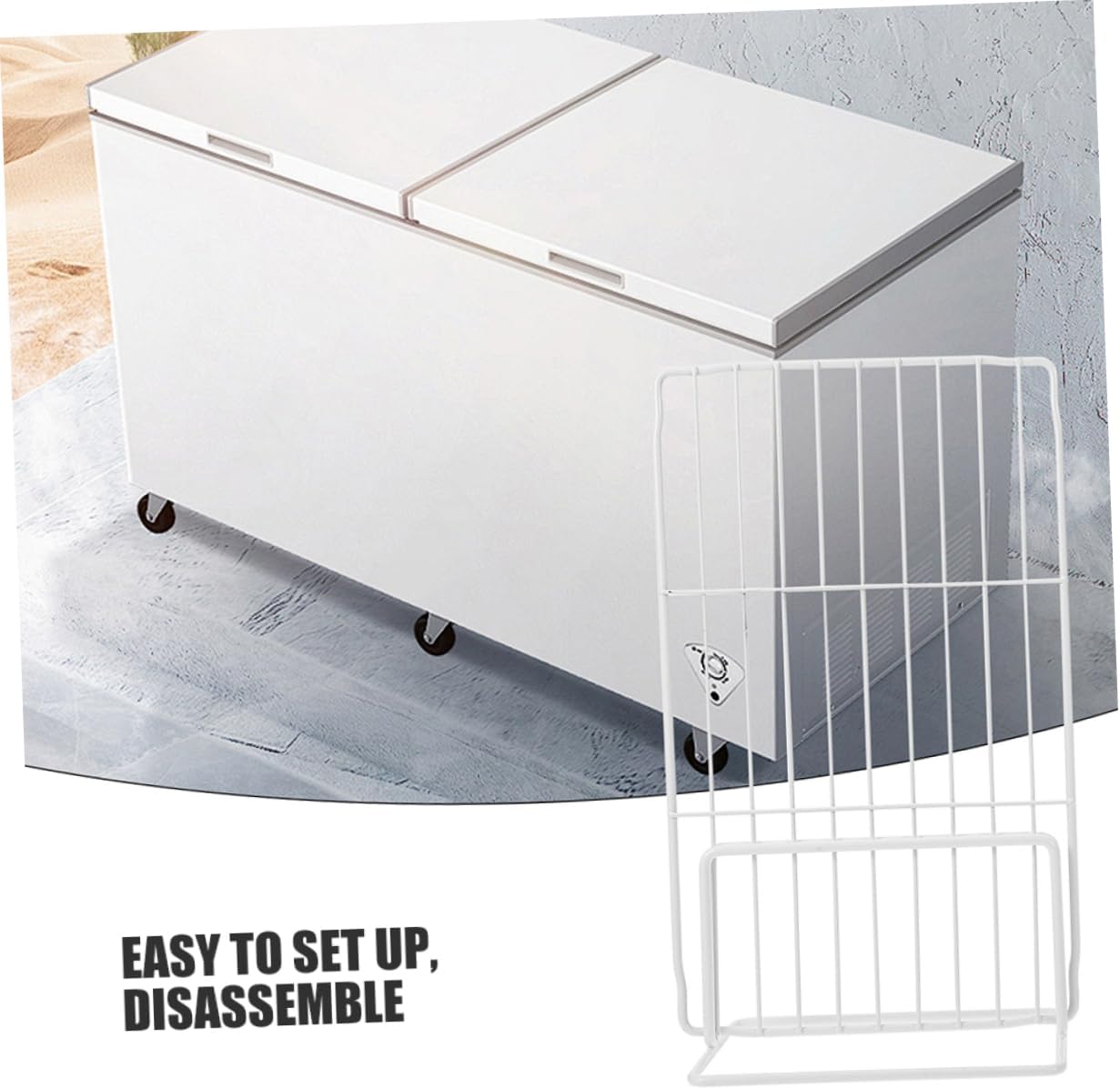 Luxshiny 2pcs Expandable Freezer Dividers Mesh Partition for Storage Chest Freezer Separator Deep Organizer Rv Fridge Divider