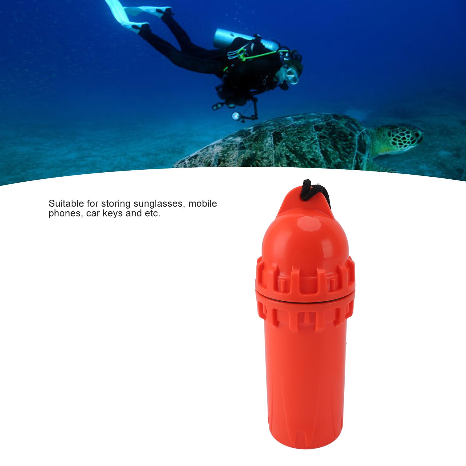 Boîte Sèche Cylindrique étanche pour Plongée sous-Marine et Apnée, Boîte Sèche Cylindrique étanche sous-Marine avec Clip (Rouge)