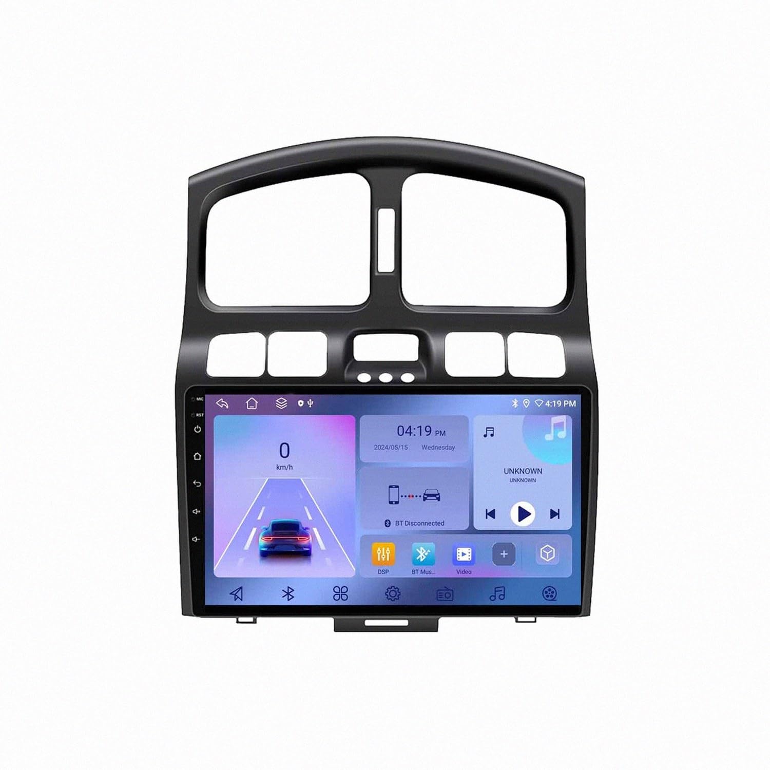 Bezprzewodowy Ekran Apple Carplay Android Auto dla Hyundai Santa Fe SM 2000-2012 Przenośny Ekran Dotykowy Apple Carplay, Nawigacja Gps/Sterowanie, 4 Rdzeń 2G+32G