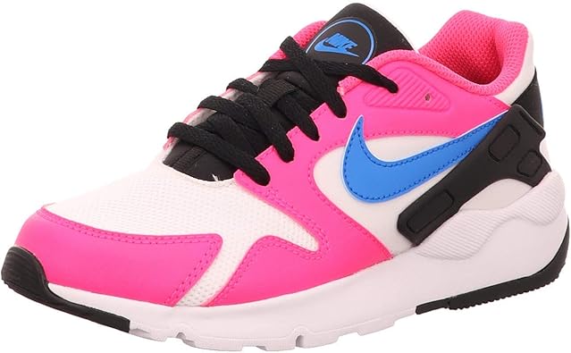 pink blue and white nike shoes