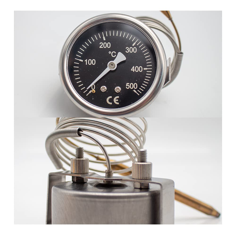 Pizzaofen Temperaturanzeige Zeiger Metallplattenthermometer Hochtemperaturbeständiger Edelstahl 304