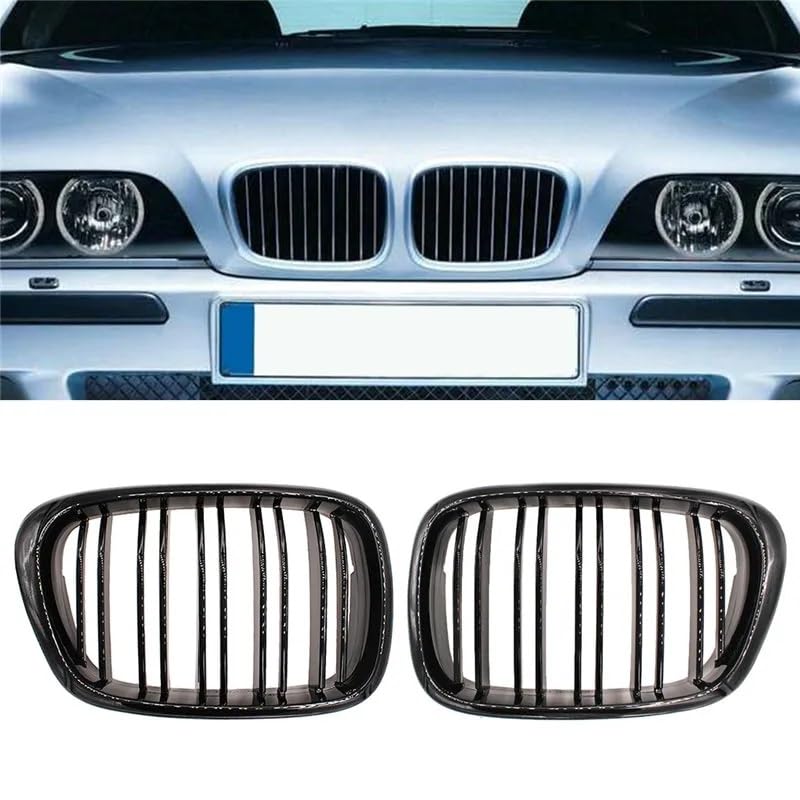 Grille capot avant E39 calandre double pont pour Série 5 noire