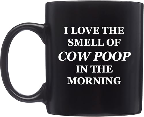Rogue River Tactical Divertida taza de café con texto en inglés "I Love The Smell Of Cow Poop In The Morning New", gran idea de regalo para granjero
