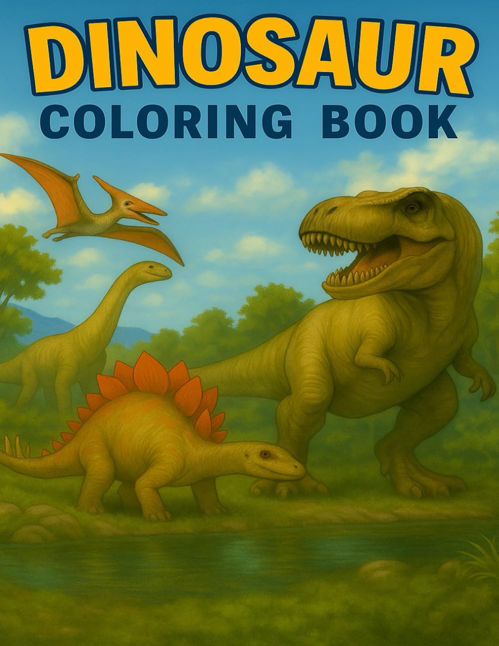 DINOSAURS COLORING BOOK: Fun Coloring Book for Boys and Girls