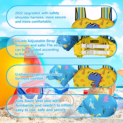 image for Chriffer Kids Swim Vest Life Jacket for 30-55 Pounds Boys and Girls, T