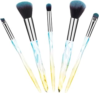 WLLHYF 5 Piece Professional Makeup Brushes Set Premium Synthetic Foundation Powder Concealers Eye Shadows Blush Make Up Brushes for Women Girls Makeup Tools