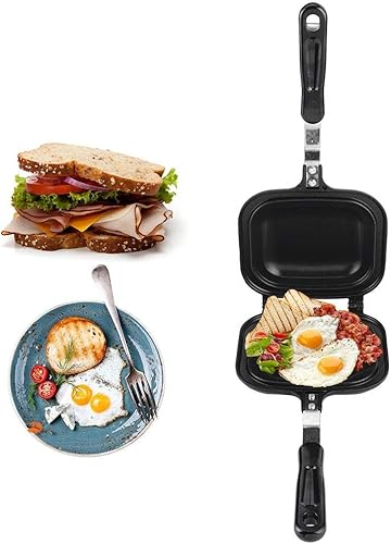 Miniatura 3 de Fdit Bandeja eléctrica antiadherente para hornear de doble cara, multifunción, tostadora para sándwich, máquina de desayuno, freír para cocina casera