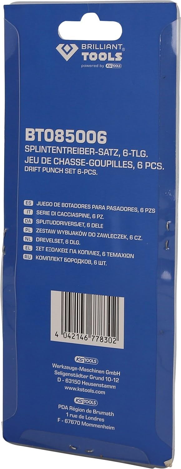 BRILLIANT TOOLS BT085006 Juego de botadores para pasadores, 6 pzs [Powered by KS TOOLS]