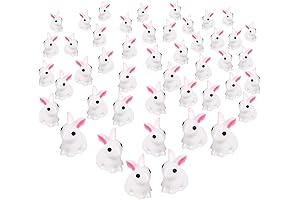 CCINEE 50Pcs Mini Rabbits Resin Easter Bunny Decorations Figurines for Fairy Gardens & Easter Decor