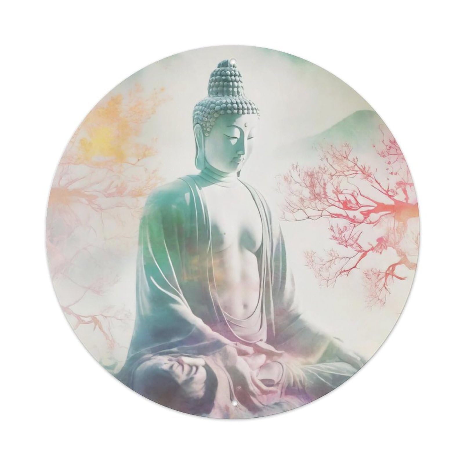 Buddhism Artwork The Meditating Buddha Metal Tin Sign
