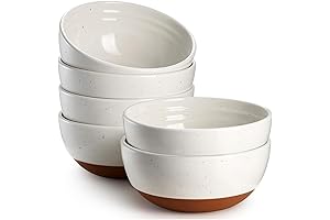 DOWAN Ceramic Bowls Set of 6 - Alabaster White Salad Bowls