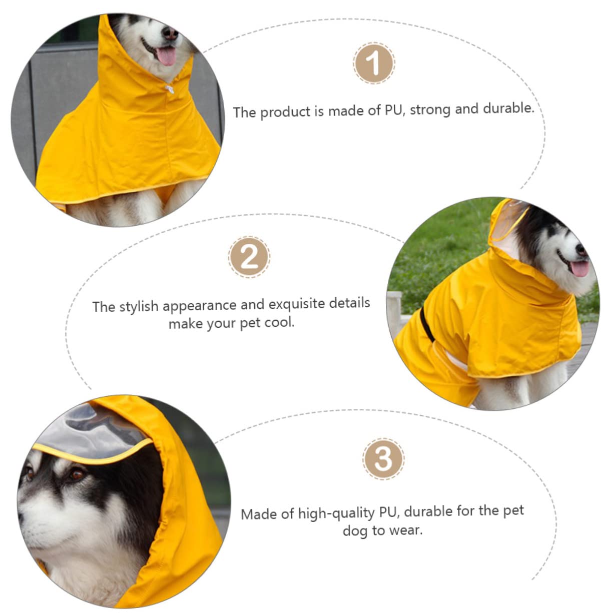 ibasenice 1Pc Dog Raincoat with Hood Durable Leather Pet Rain Jacket for Lightweight and Stylish Rain Gear for Dogs