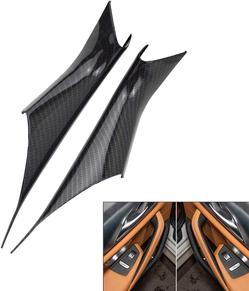 Malcayang Interior Door Pull Handle Covers Compatible with BMW 5 series G30 G38,Protective Indoor Carbon Fiber Grab Handle Covers Trim Stickers Decoration