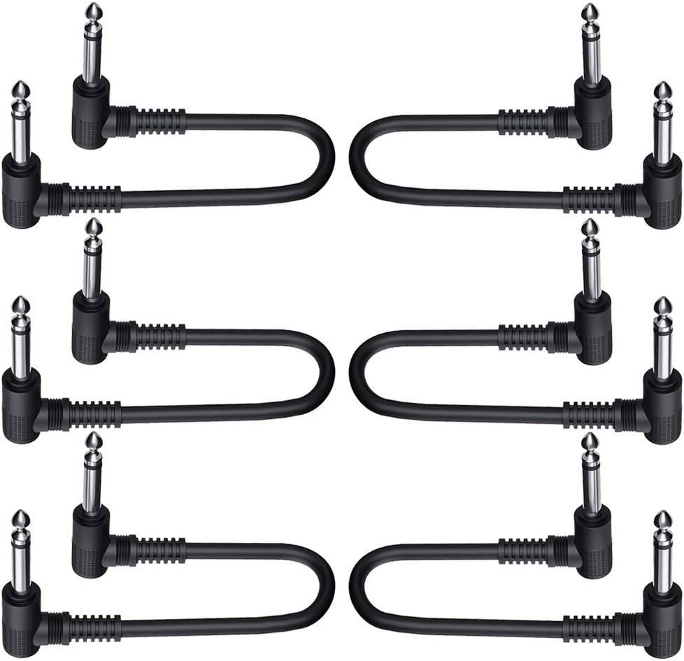 Luvay 6-Pack Guitar Patch Cables, Guitar Effect Pedal Cables (length: 6inch)