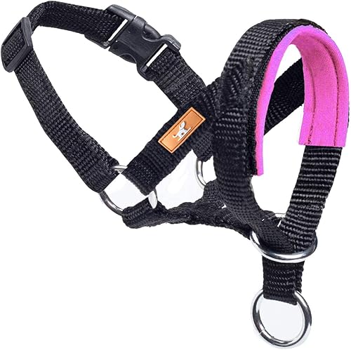 Miniatura 16 de Collar de cabeza de perro, collar de cabeza acolchado de tela para perros para evitar tirones, correa para la cabeza para perros pequeños, medianos