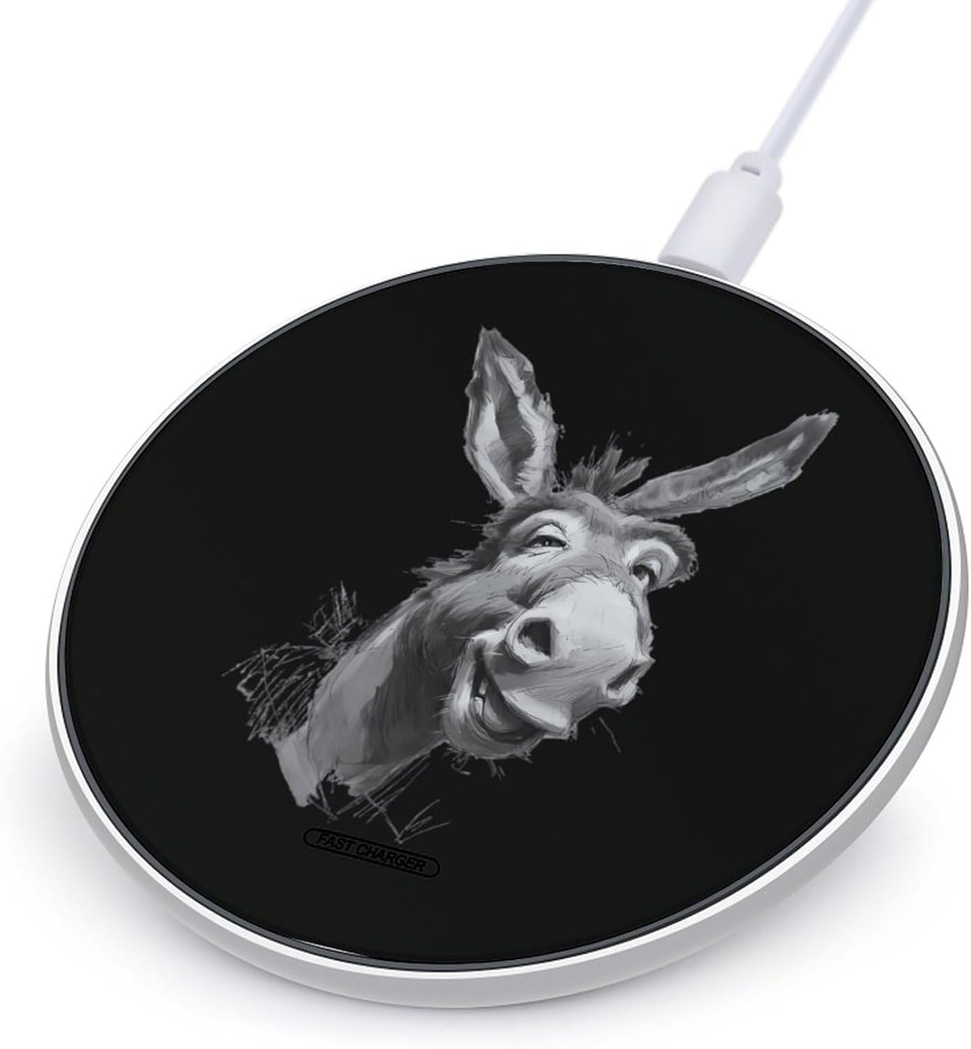 Mocking Donkey Fast Portable Charger 10W Funny Graphic Phone Charging Pad with USB Cable