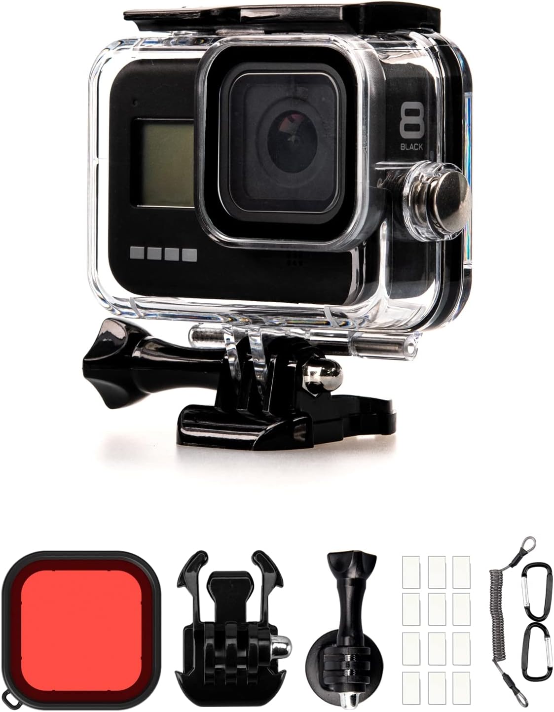 Waterproof Case Kit for GoPro HERO8 Black with Red Kuwait Ubuy