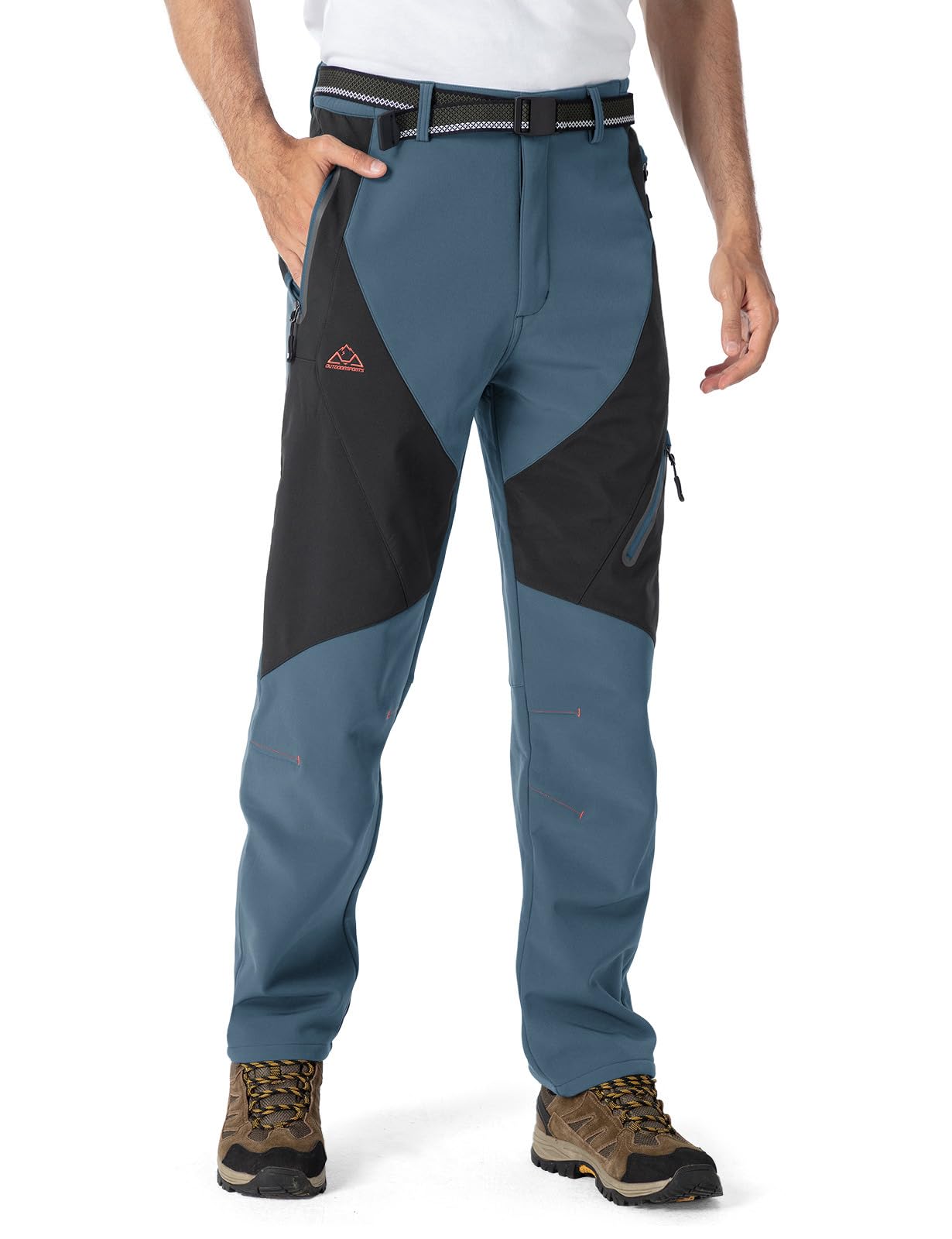 Rdruko Pantaloni da sci da uomo, invernali, impermeabili, in softshell, imbottiti, caldi, per attività all'aria aperta, per snowboard, trekking, per uomini