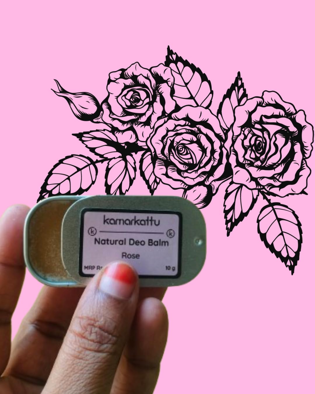 Natural Deodarant Balm (10 g, Rose)-picture-35