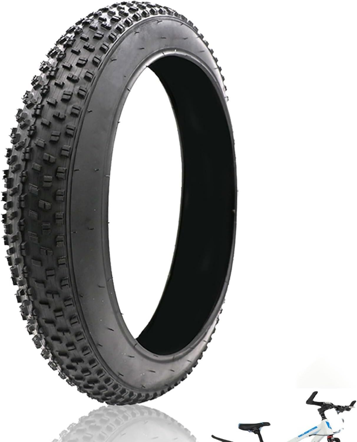 20x3.0/26x3.0 Inch Fat Bike Tire, Heavy Duty Puncture-Resistant All-Terrain Ebike Tires for Mountain, Snow, Off-Road, Tricycle Electric Bikes(20"x3.0")