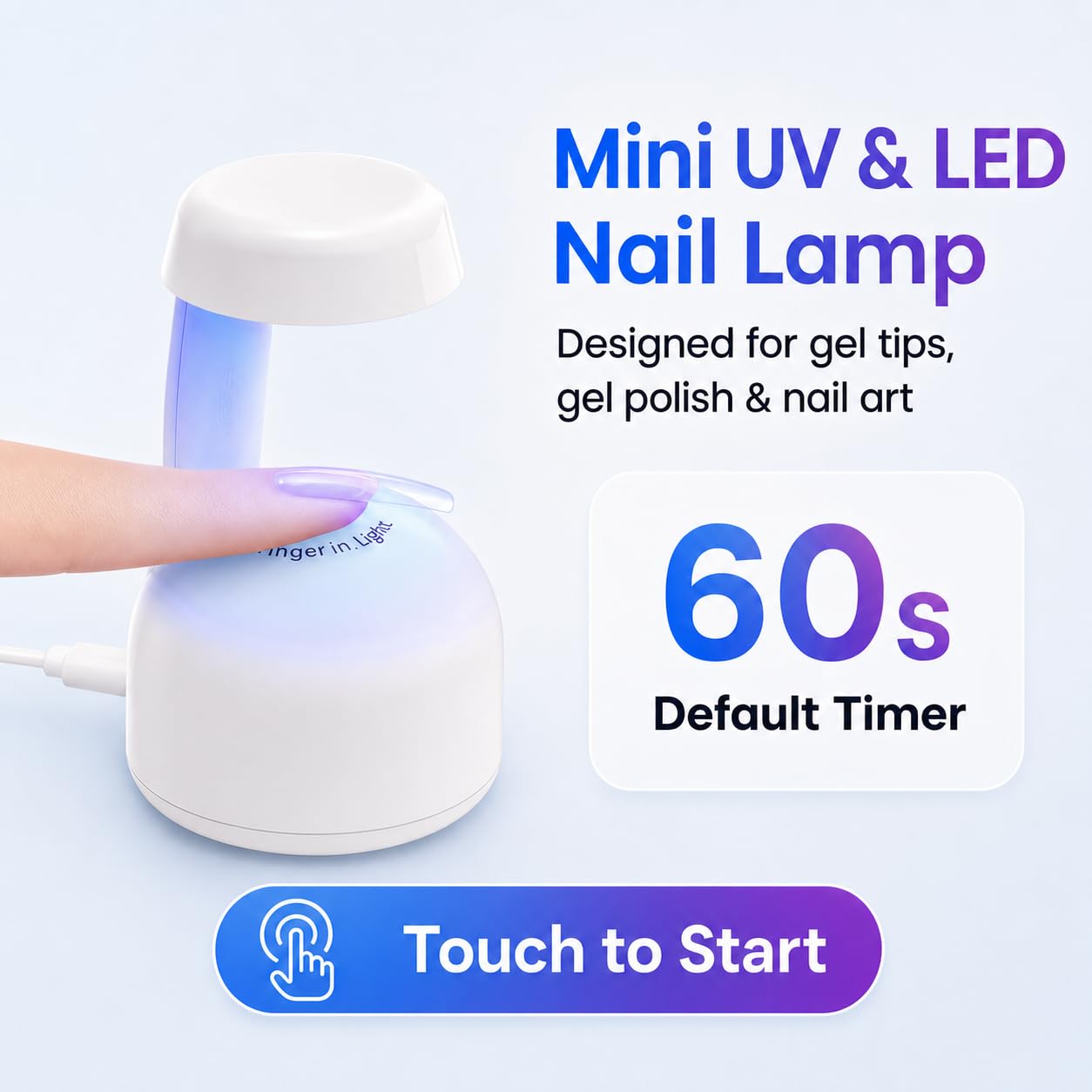 Beetles Mini UV Light: Flash Cure Gel Nails -2