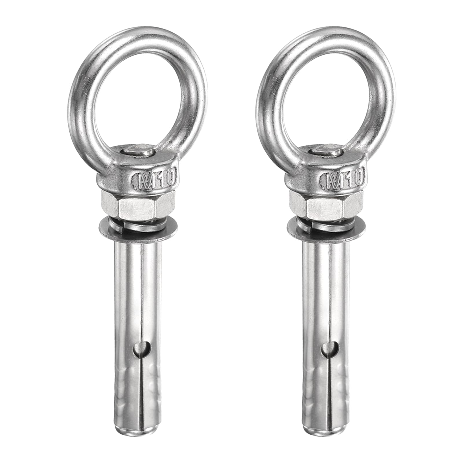 PATIKIL M10x55mm Expansion Lifting Eyebolt, 2 Pcs Stainless Steel Ring Lifting Expansion Bolts Screw Heavy Duty Internal Eye Bolt Fastener with Eye Ring for Concrete Wall Masonry