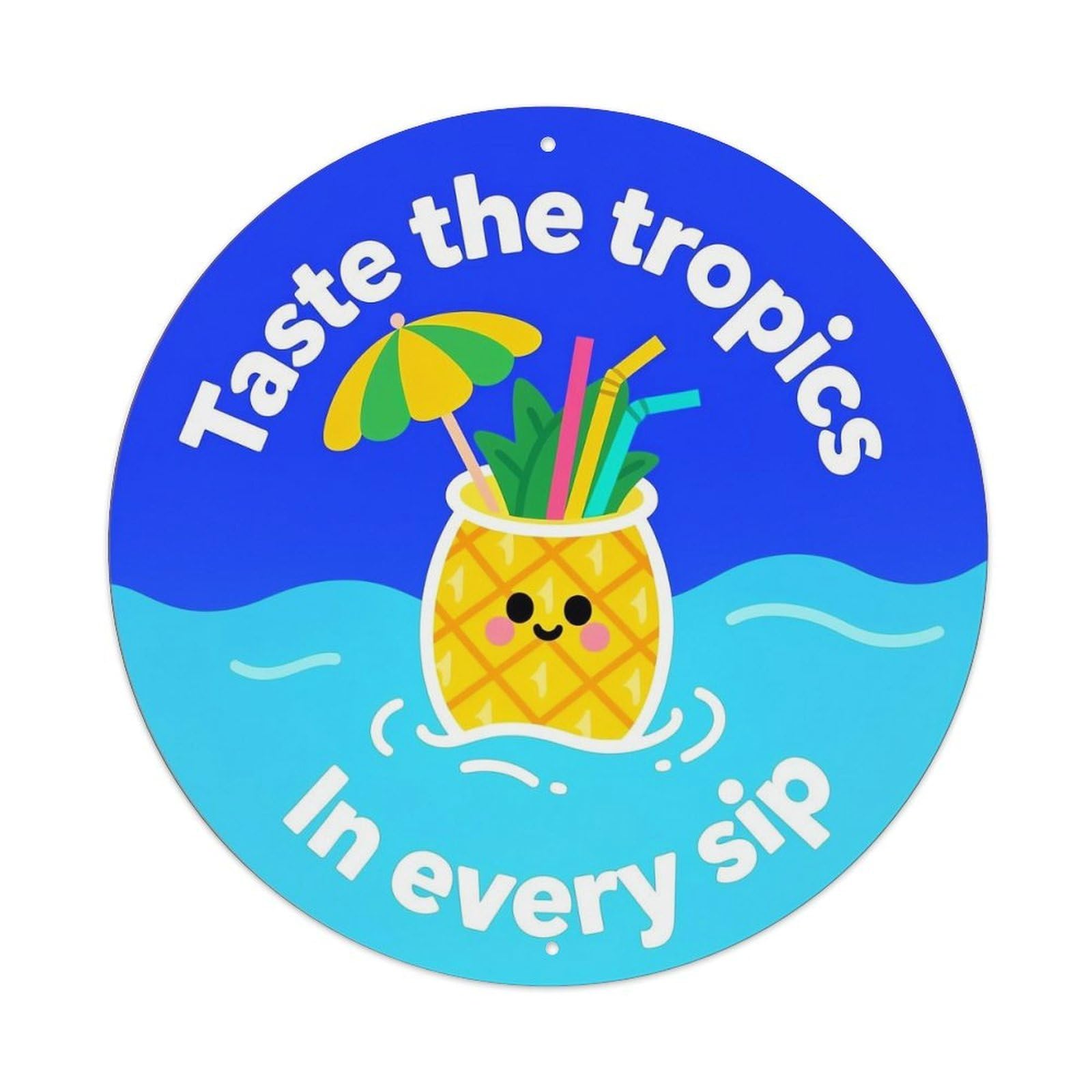 Jdyansheng Vintage Taste The Tropics In Every Sip Tin Sign Metal Poster Metal Signs For Home Man Cave Bar Cafe Kitchen Laundry Room Wall Decorations 8X8 Inches