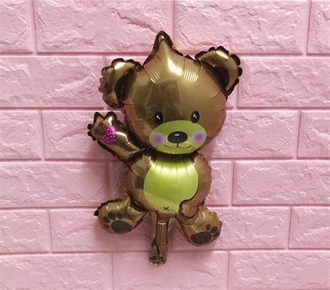 Whyyudan Decoration De Fete Magnifique Decoration De Fete D Anniversaire D Enfant De Ballon De Papier D Aluminium De Mini Bande Dessinee Petit Ours Brun Amazon Fr Cuisine Et Maison