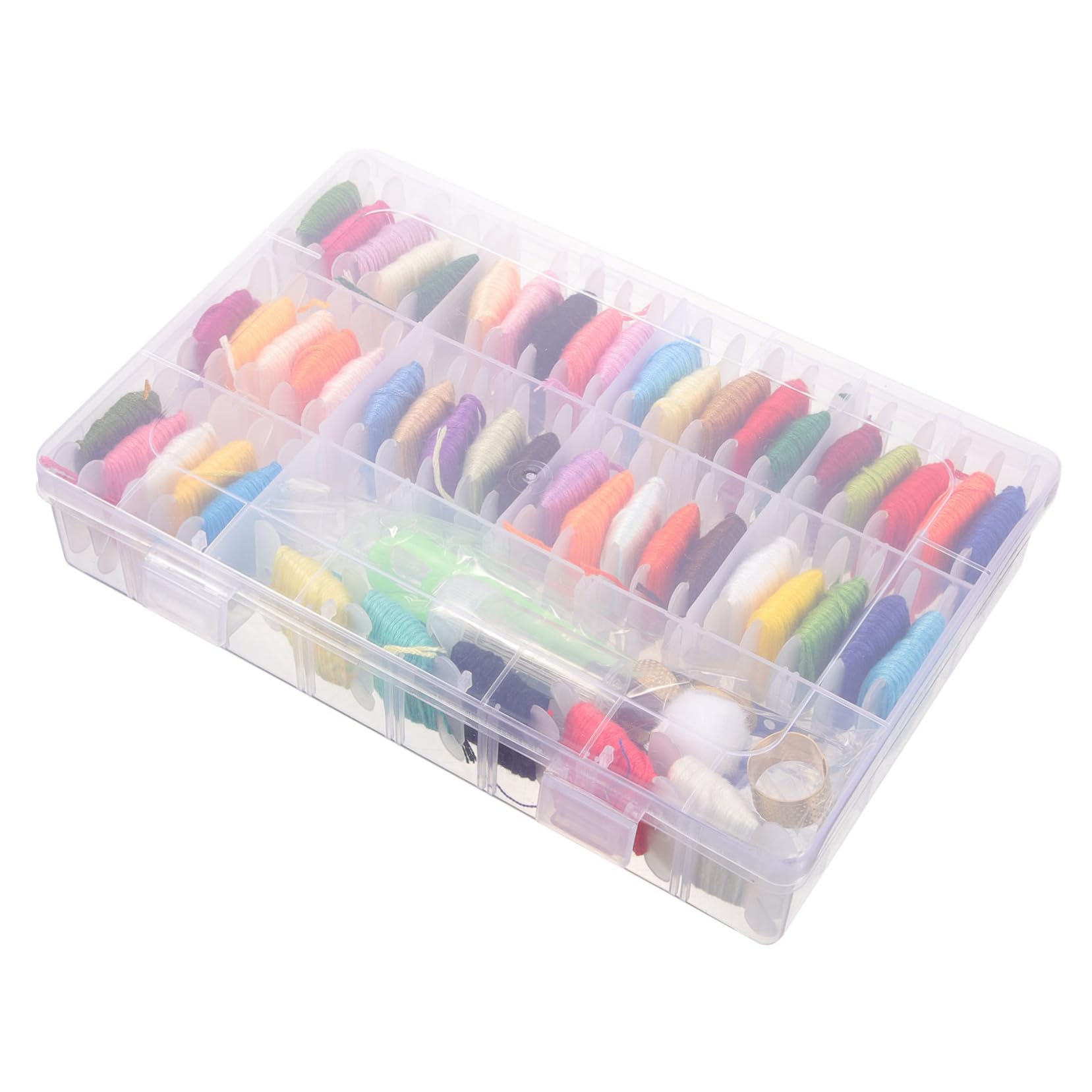 TEHAUX 4juegos Hilos De Bordado Para Manualidades Kit De Coser y Accesorios Para Para Bordar Punto De Cruz y Proyectos De Costura