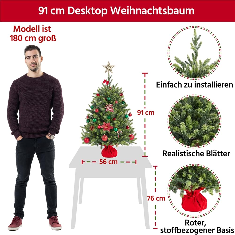 Yaheetech Weihnachtsbaum 152cm Mit Schnee - 450 Spitzen, Klappbar, Schwer Entflammbar