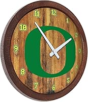 Vista 201 de The Fan-Brand NCAA Oklahoma Sooners: Faux Barrel Top Wall Clock Sports Team Bar Sign Décor - Home Man Cave, Party Decoration - Made On Demand
