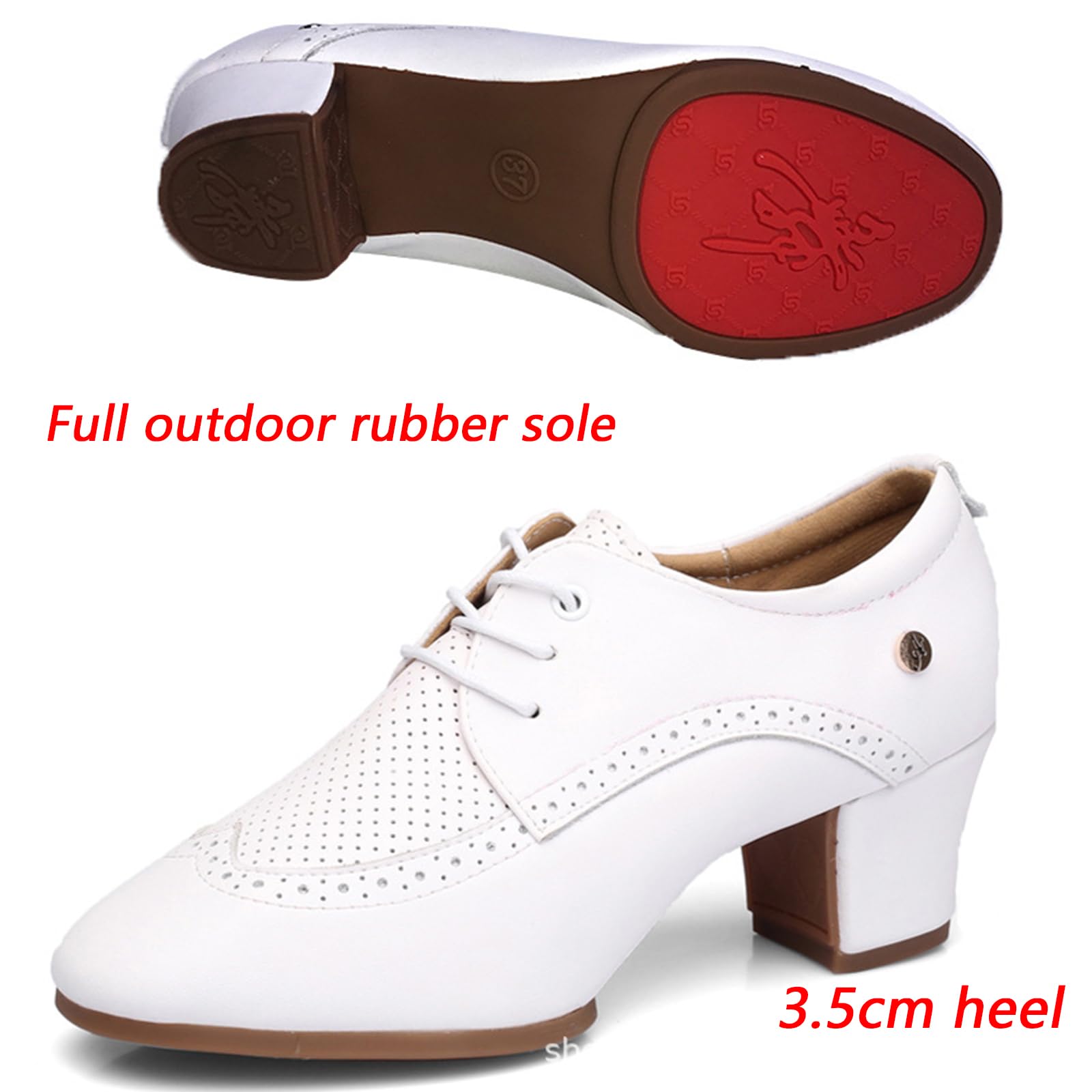 Tanzschuhe Damen 3.5cm Absatz Standard Tanzschue for Latein Jazz Line Dance Zwei Sohlenarten zur Auswahl